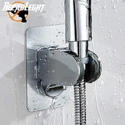 7 Gear Adjustable plastic+plating Holder Self-adhesive Handheld No Suction Up Holder Wall Mounted Bathroom Shower Holder Bracket