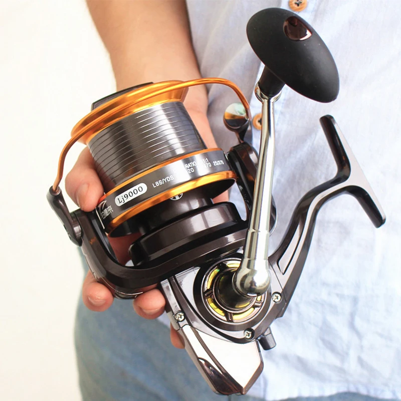 Far Throw Fishing Reel Metal LJ 3000-9000 Series 12+1 BB Bevel Cup Freshwater Reservoir Lure Spinning Fishing Wheel