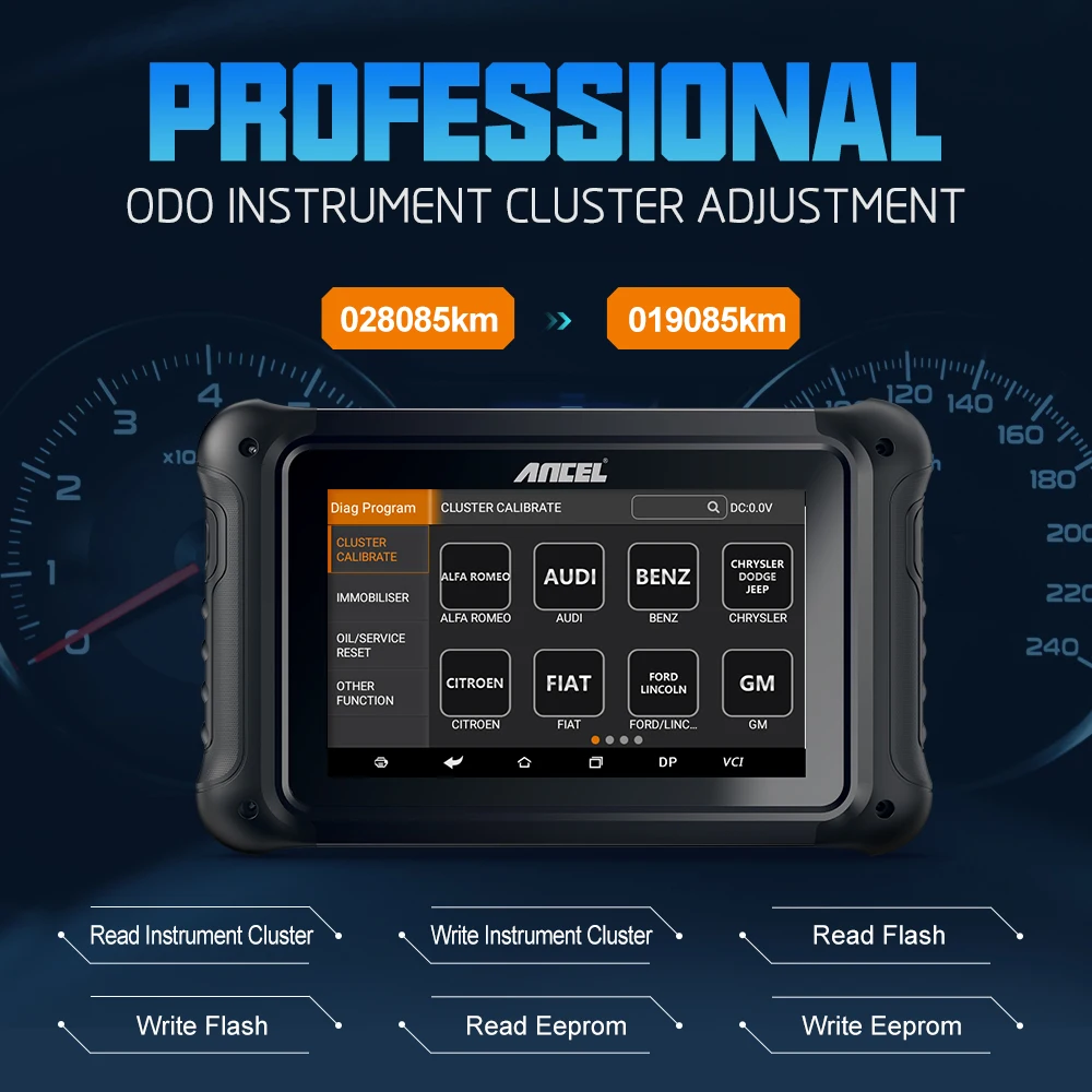 ANCEL DP500 Key Programmer Auto Automotive Scanner Odo-meter Adjustment Tool Oil DPF EPB ABS Injector Reset OBD2 Car Diagnostic