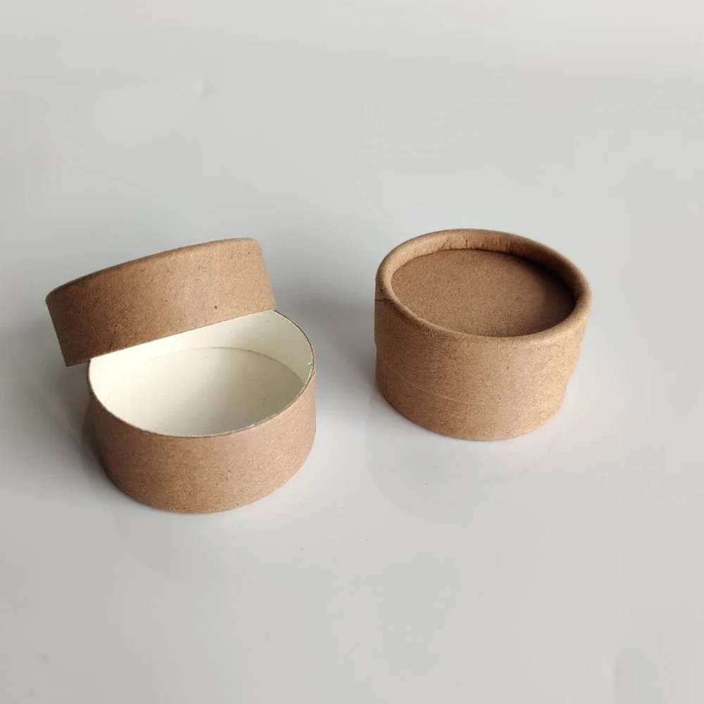 Kraft Paper Cosmetic Container, Cardboard Cream Jar, Lip Balm, 100% Biodegradable, Eco Friendly, 0.3OZ,50 PCs/Lot