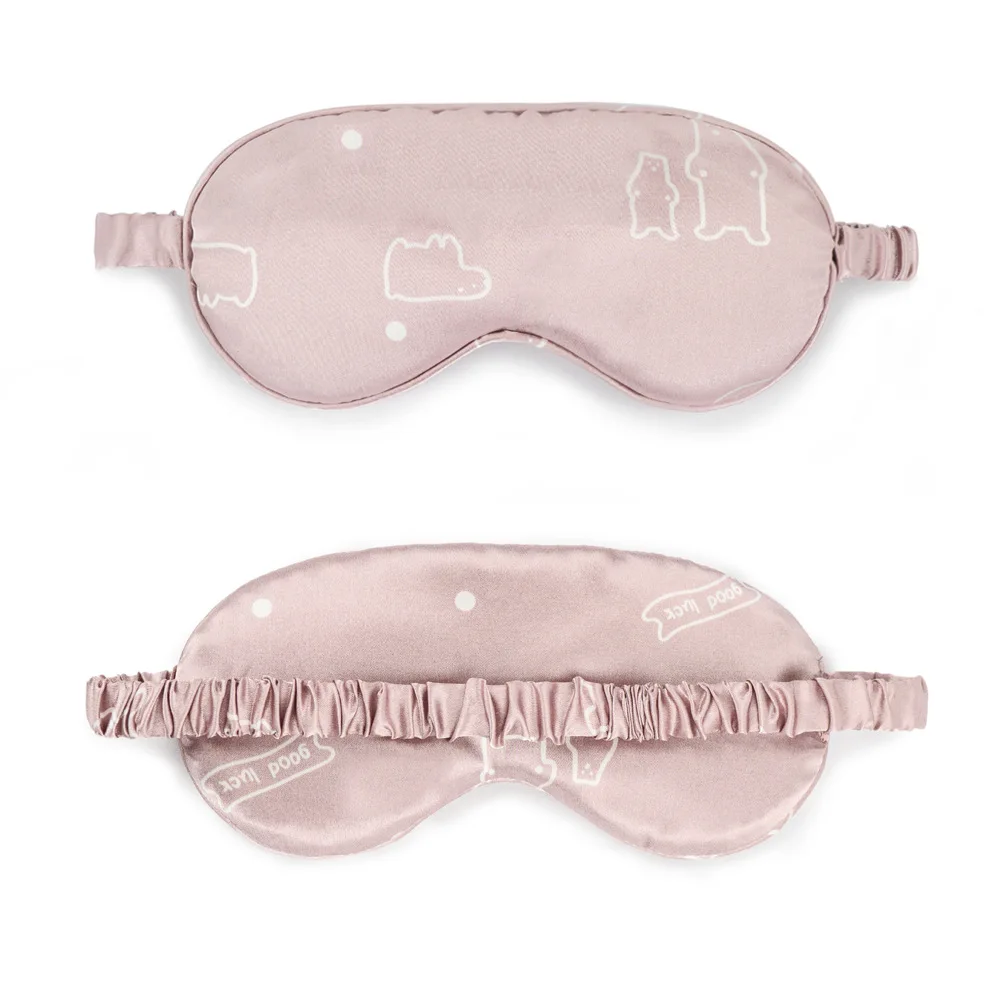 1PC Cartoon Silk Double-Side Shading EyeShade Sleeping Eye Mask Cover Eyepatch Blindfolds Eyeshade Health Sleep Shield Light