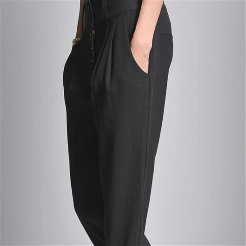 High quality men's high-waisted black slacks 2024 Custom sized men's pants