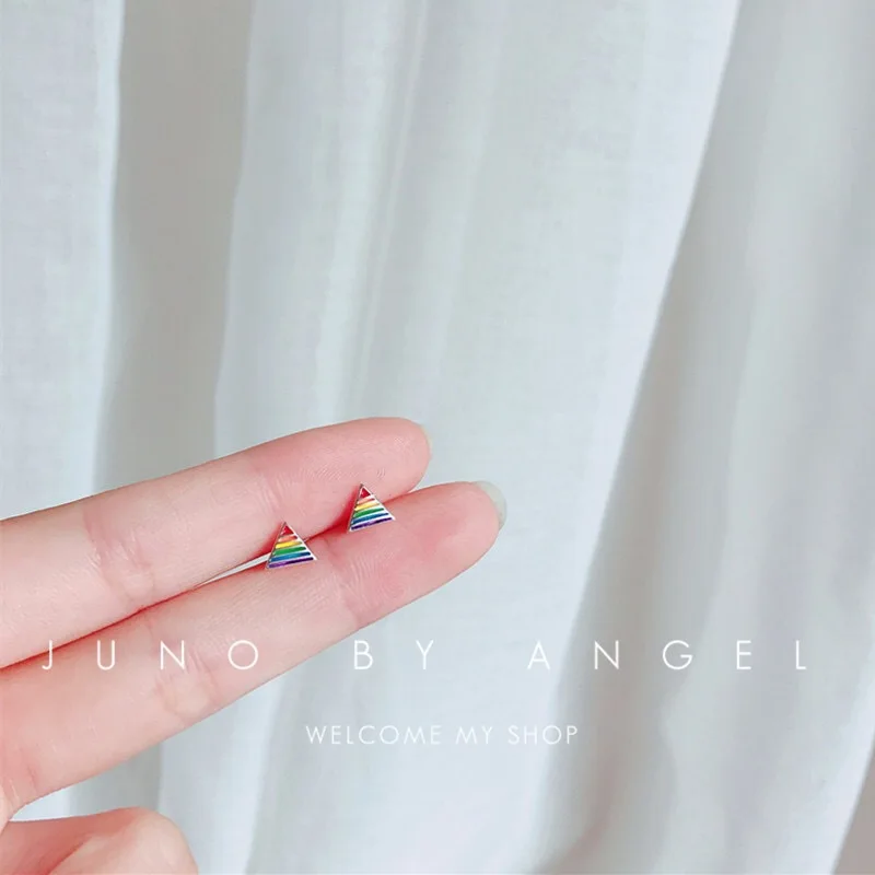New Cute Colorful Enamel Flower Moon Leaves Strawberry Mini Stud Earrings For Women Beautiful Simple Geometric Trend Jewelry2022