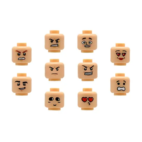 थोक थोक लॉट 50 मिनी हेड ईंट हेड्स एमओसी बिल्डिंग ब्लॉक्स ईंटों खिलौनों के लिए कस्टम फेस एक्सप्रेशन 8 best sales लेगो सिर - №3
