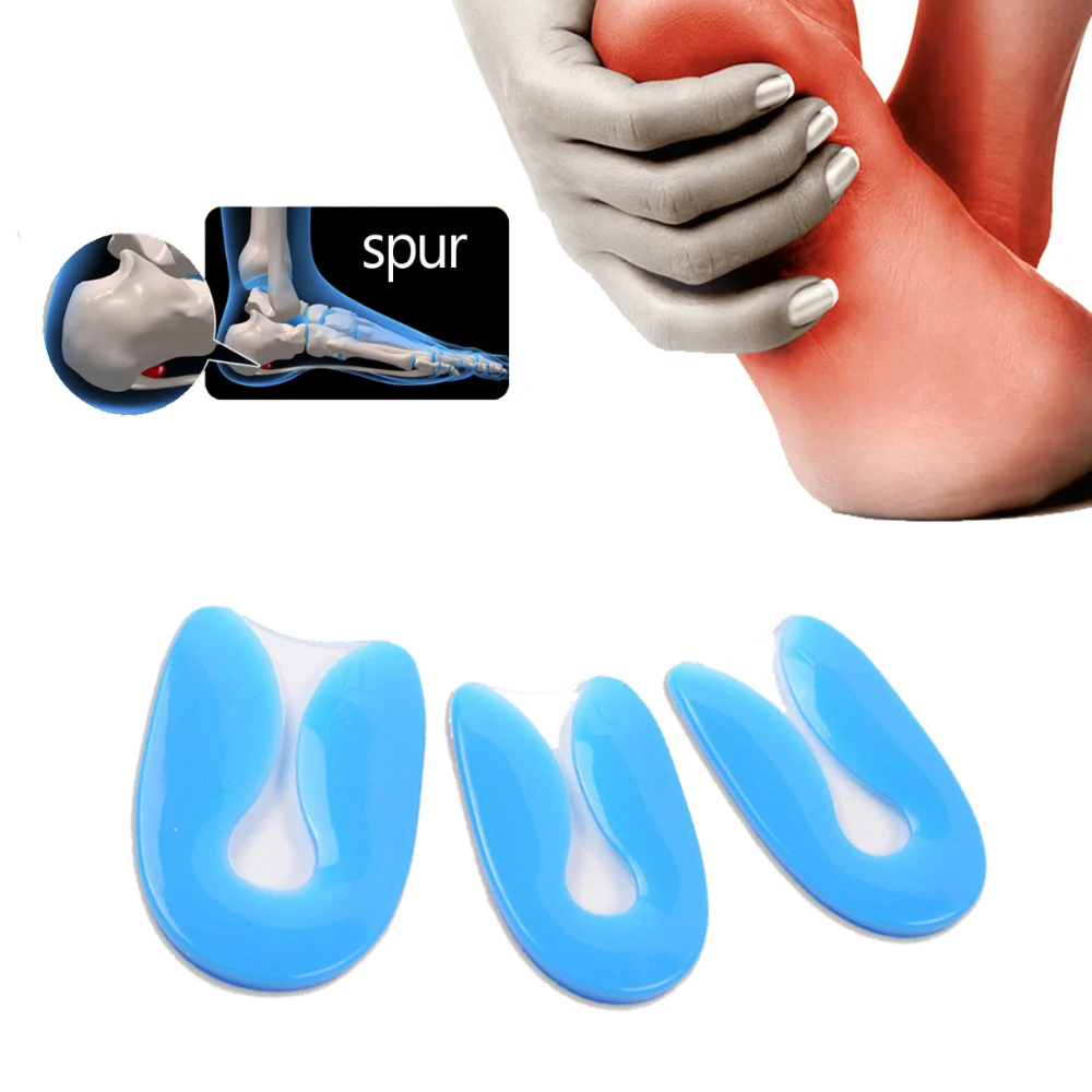 

U-Shape Silicone Heel Cup Plantar Fasciitis Heel Protector Heel Spur Cushion Pad Shoe Inserts Insole for Men and Women