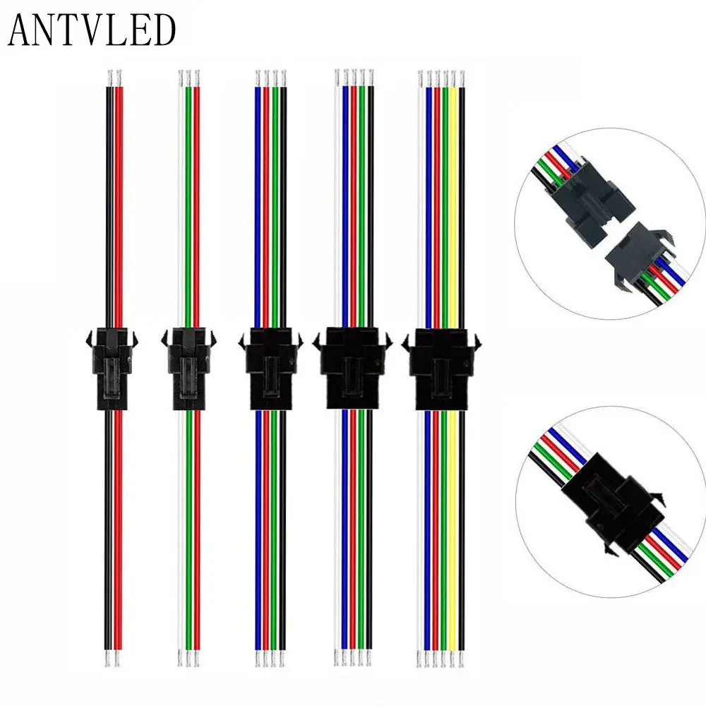 1-50Pairs JST LED Connector Male And Female  2pin/3pin/4pin/5pin ForWS2811/WS2812B/SK6812/WS2813/WS2815 Led Strip Light