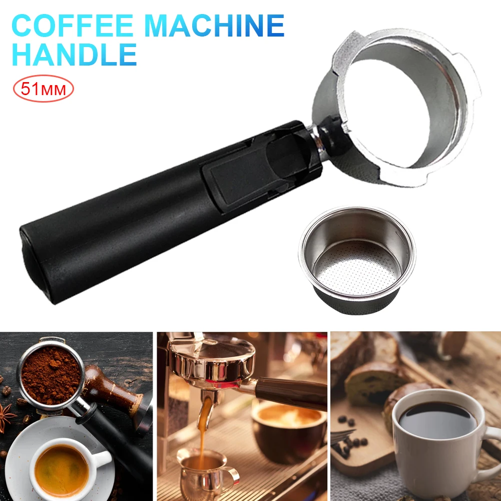 51mm Coffee Bottomless Portafilter Stainless Steel Coffee Machine Portafilter Basket Filter Espresso Tool Accessories