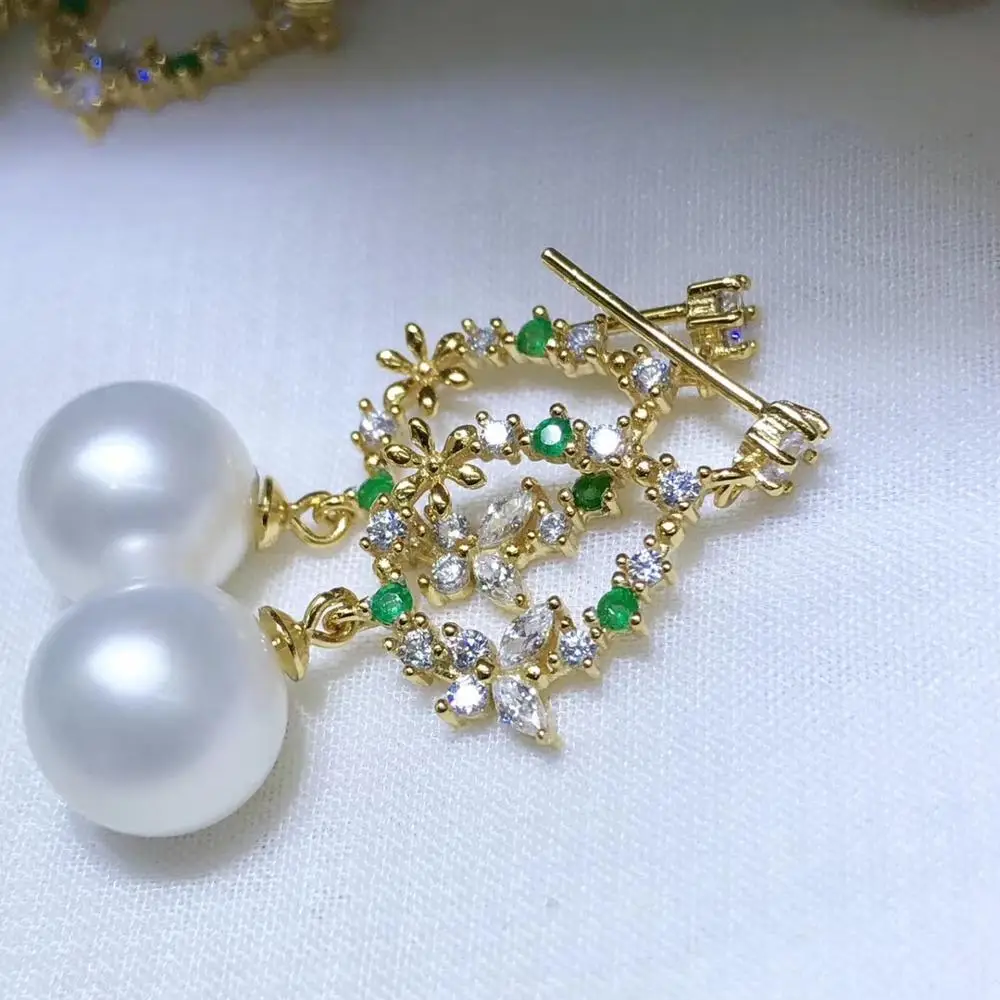 

NEW 925 Sterling Silver Earrings Base Mountings Jewelry Parts Fittings Accessories for Pearls Beads Stones Agate Jade Crystal