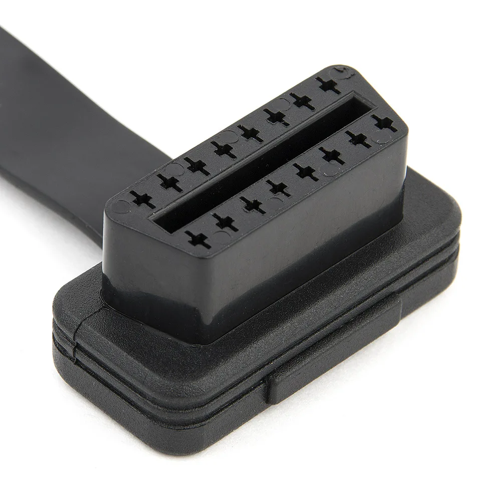 60cm 90 Degree Angle OBD2 16PIN Connector for Car Diagnostic Scanner OBD 16-PIN Extender Flat Thin 16 Core Splitter Adapter