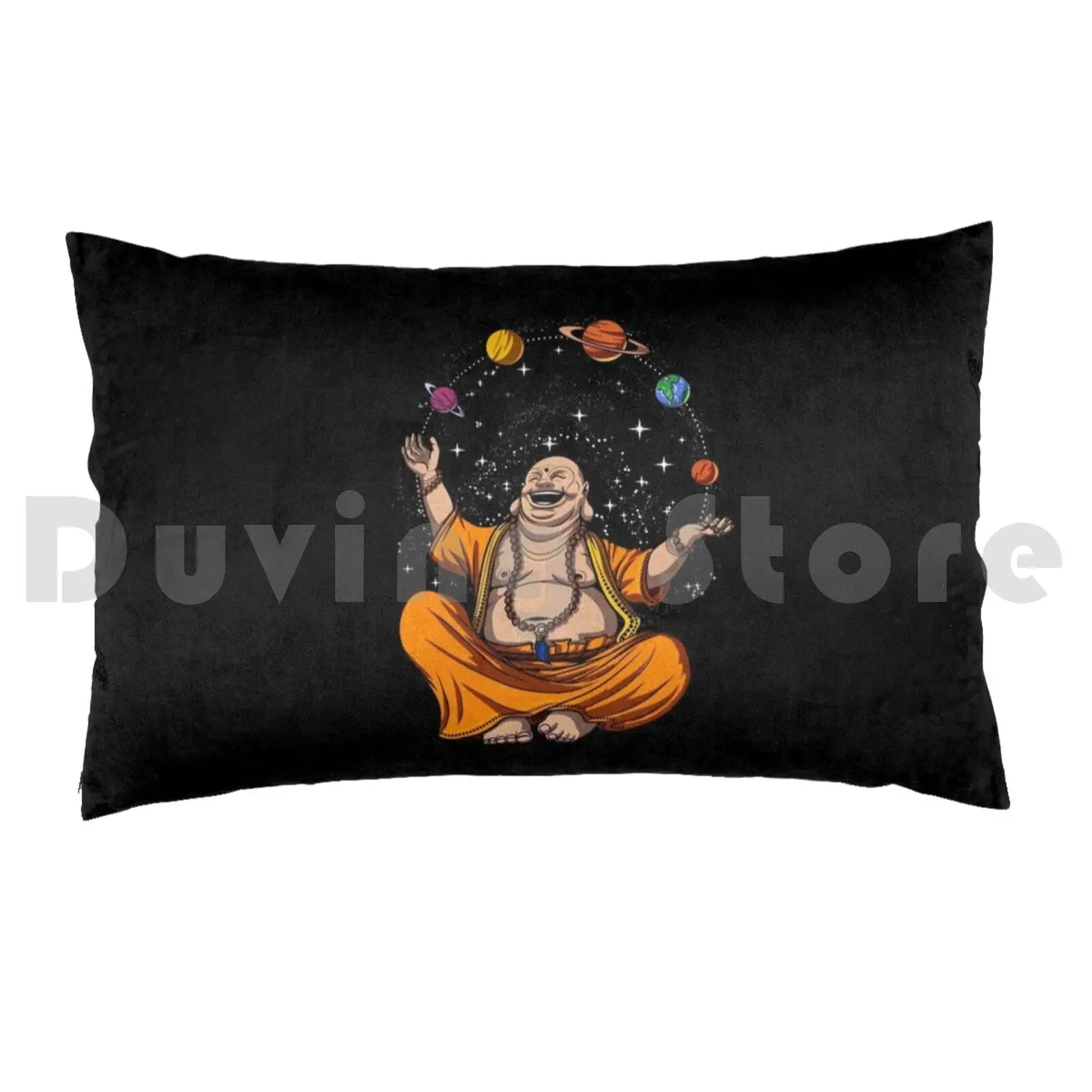 Buddha Juggling Space Planets Pillow Case Printed 35x50 Yoga Meditation Zen Spiritual Buddhism Buddhist Yoga