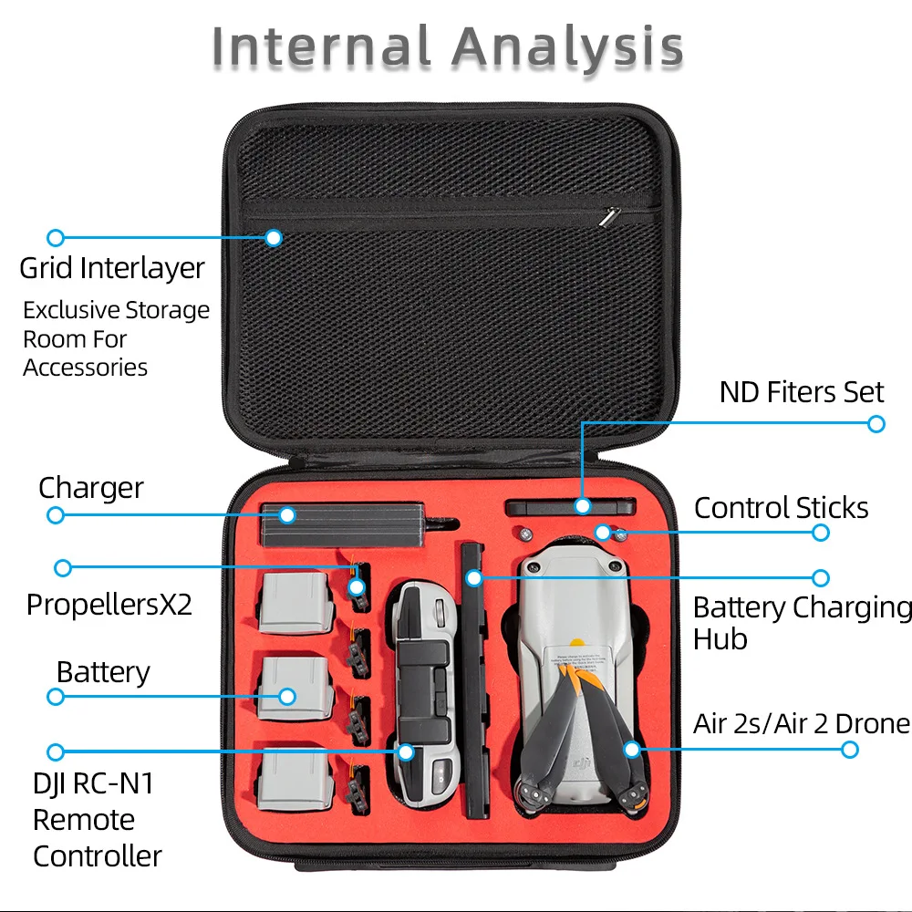 for DJI Mavic Air 2 Suitcase Backpack Drone Shoulder Bag for DJI Air 2S Storage Box Hard Shell Case Handbag Accessories