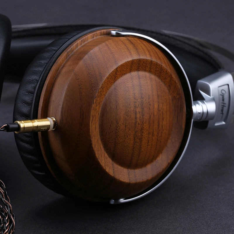 Openheart木製ハイファイヘッドホン上耳高品質オーディオ有線低音とウォームなサウンド音楽イヤホン50ミリメートルダイナミック