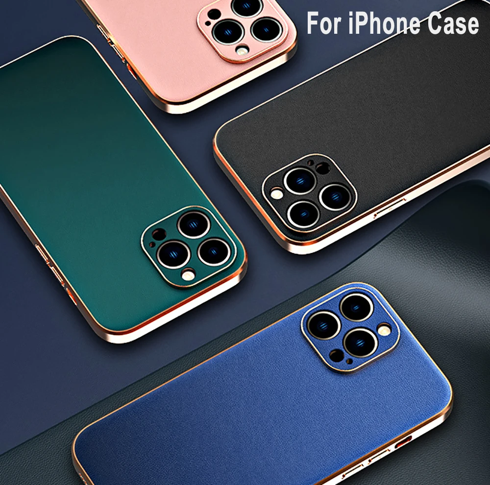 Luxury fashion electroplating fine grain rear shell protective case for iPhone13Mini 13Pro Max shockproof and drop-proof Cover