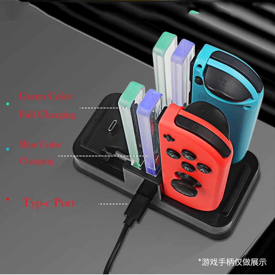 6ใน1 Nintend สวิทช์ Joy-Con Charger ขาตั้งชาร์จแท่นวางสำหรับ NS Switch 2คอนโซล4 Joycons 1 Pro Controller อุปกรณ์เสริม