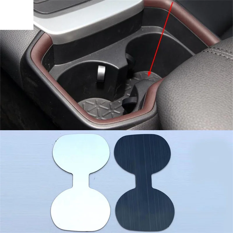 

1PC Car Sticker Stainless Steel Central Control Glass Cup Panel Decoration Cover For 2019 2020 Toyota RAV4 RAV 4 MK5