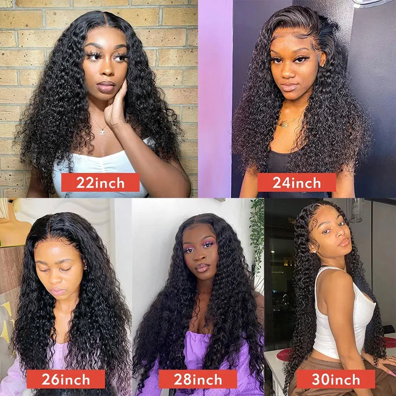 Water Wave Lace Front Wig 13x4 Lace Frontal Wig For Women  Lace Closure Wig Deep Curly Human Hair Wigs  Pre Plucked Cheap Wig