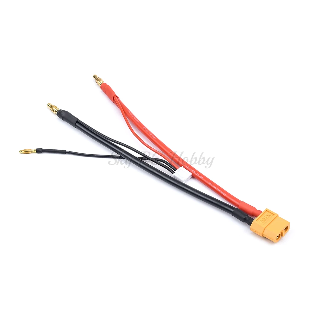 Silicone wire + 2S Lipo battery model plug 4MM / 2s balance head T / XT60 charging wire connect line For DIY model