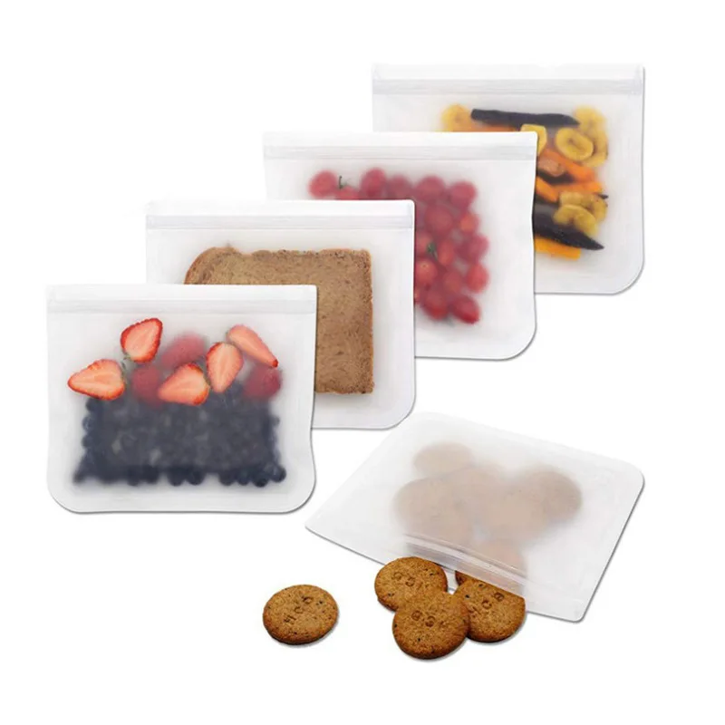 1Pc Reusable Food Storage Bags BPA Free Freezer Bags Silicone Sandwich Bags Liquid Meat Fruit Bags Containers