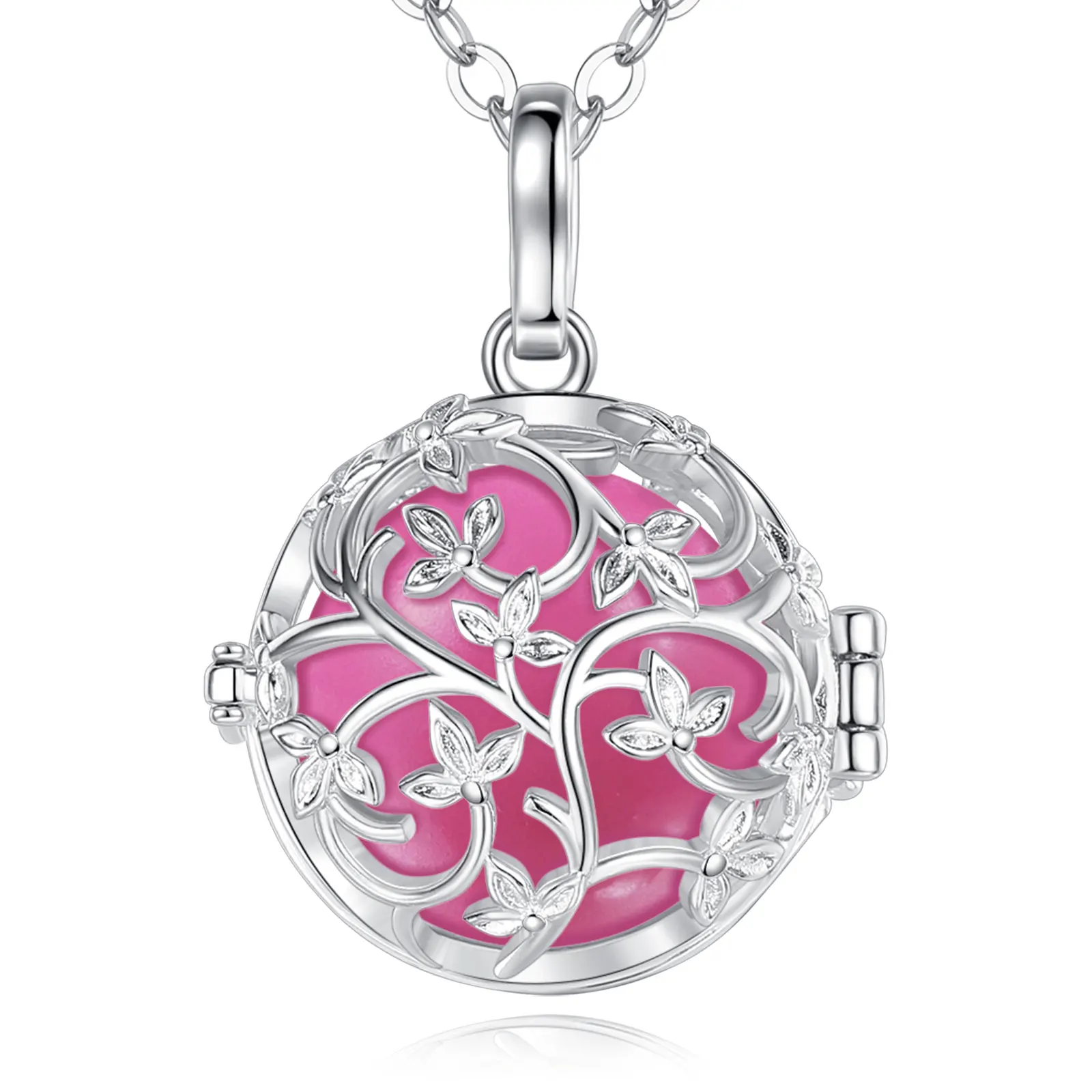 Eudora Neue 18mm Harmonie Ball Blume Käfig Schwangerschaft Chime Halskette Engel Anrufer Anhänger Exquisite Schmuck Geschenke Für Frauen