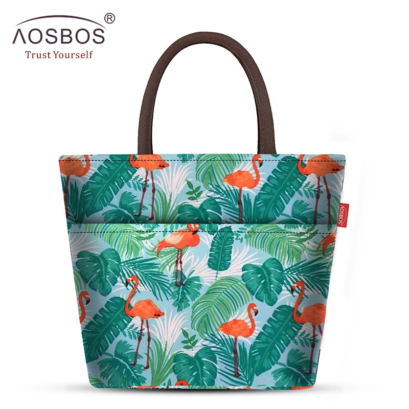 

Aosbos Fashion Portable Insulated Canvas Lunch Bag Thermal Food Picnic Lunch Bags for Women kids Men Print Cooler Lunch Box Bag