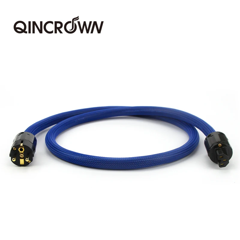 Amplificador de audio de alta gama Hifi OFC cobre puro Shuko Euro EU + IEC AC hembra chapado en oro cable de alimentación