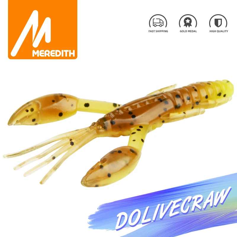 MEREDITH 5cm 6.5cm 8cm DoliveCraw Fishing Lures Craws Shrimp Soft Bait Silicone Lure Worm Wobbler Jig Swivel Bass Fishing Tackle