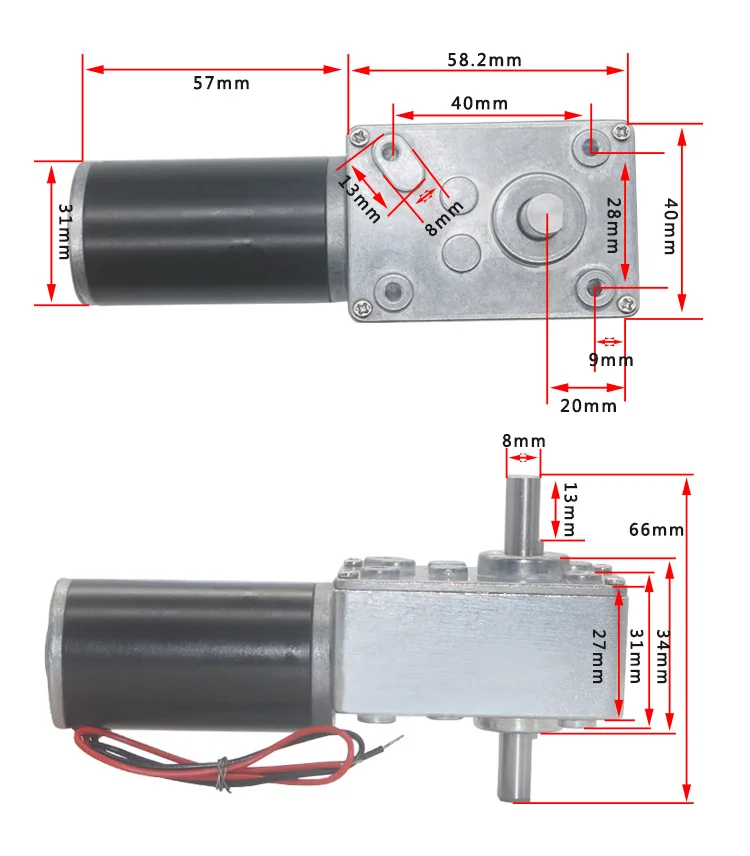 Imagem -04 - Dual Shaft Torque Turbina Worm Gear Motor para Máquina de Cortina Billboard Robot Bloqueio Eletrônico Bbq Range Hood 584031zys 6v 24v