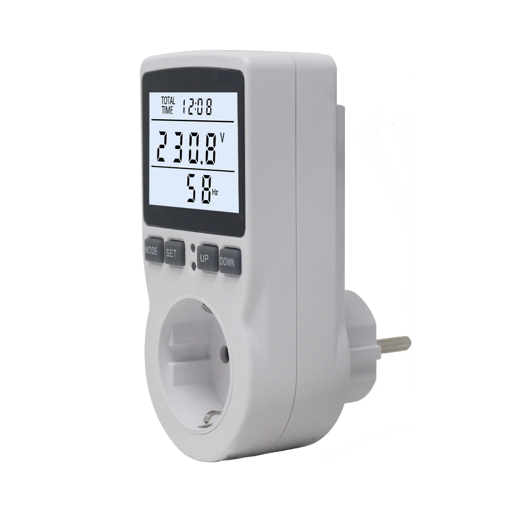 EU Plug AC Power Meter Socket 220V Digital Voltmeter Wattmeter Consumption Watt Energy Meter Electricity Cost Analyzer Monitor