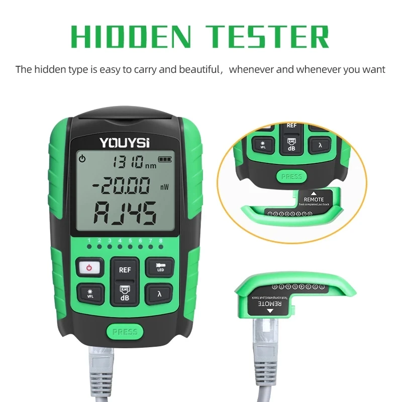 5G Optical Fiber Power Meter 4 in1 10 Wavelength OPM Visual Fault Locator Network Cable Test Optical Fiber Tester VFL