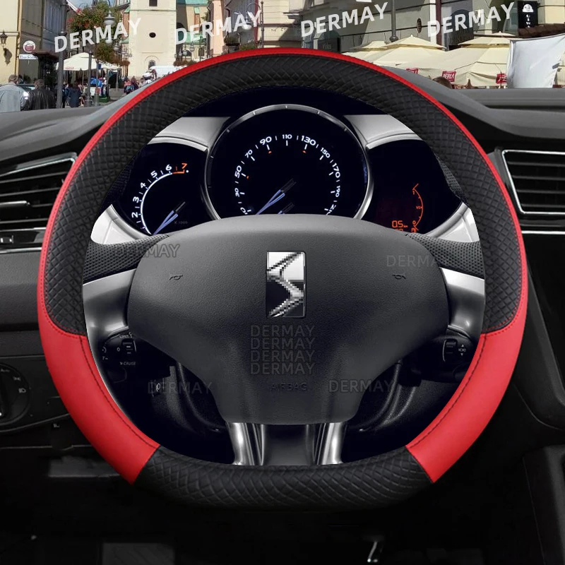 for Citroen DS3 DS 3 Racing Cabrio Car Steering Wheel Cover PU Leather Non-slip Auto Accessories