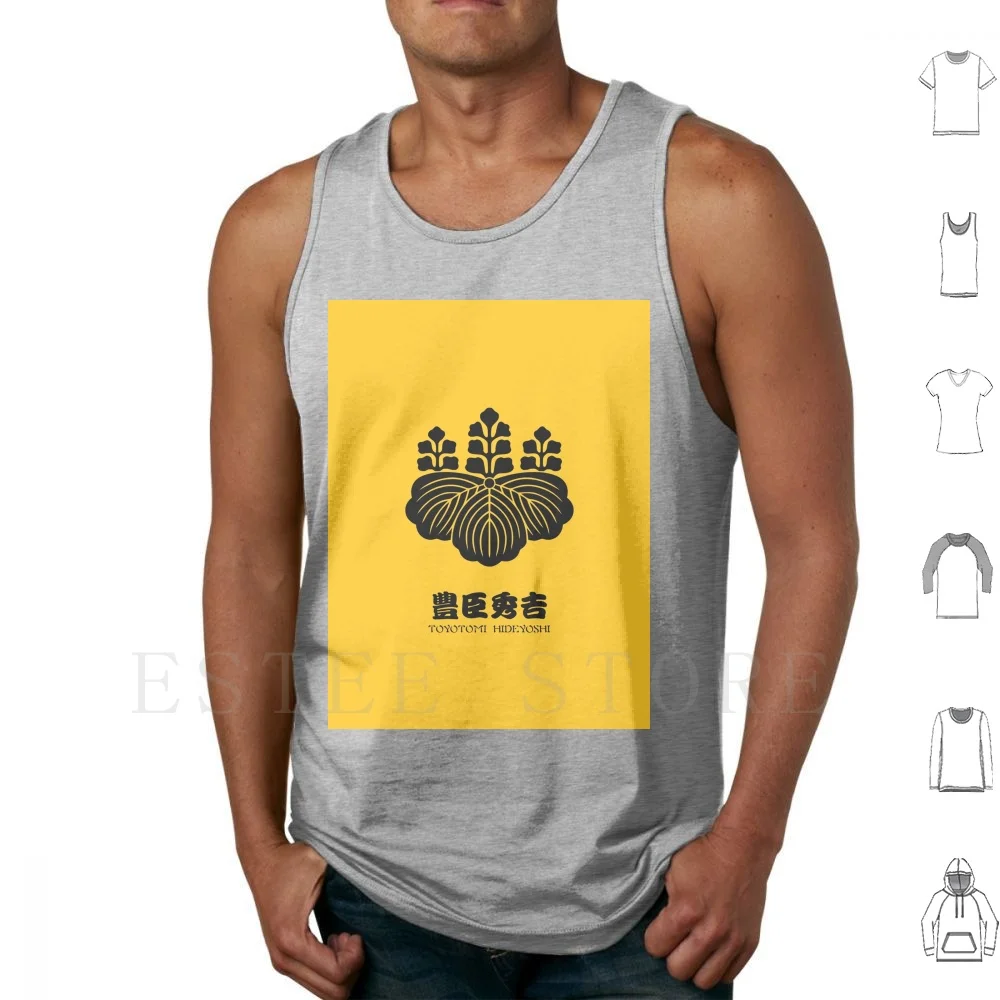 Toyotomi Hideyoshi Crest con nombre camisetas sin mangas chaleco sin mangas Toyotomi Hideyoshi Oda Tokugawa Japón Shogun Clan japonés