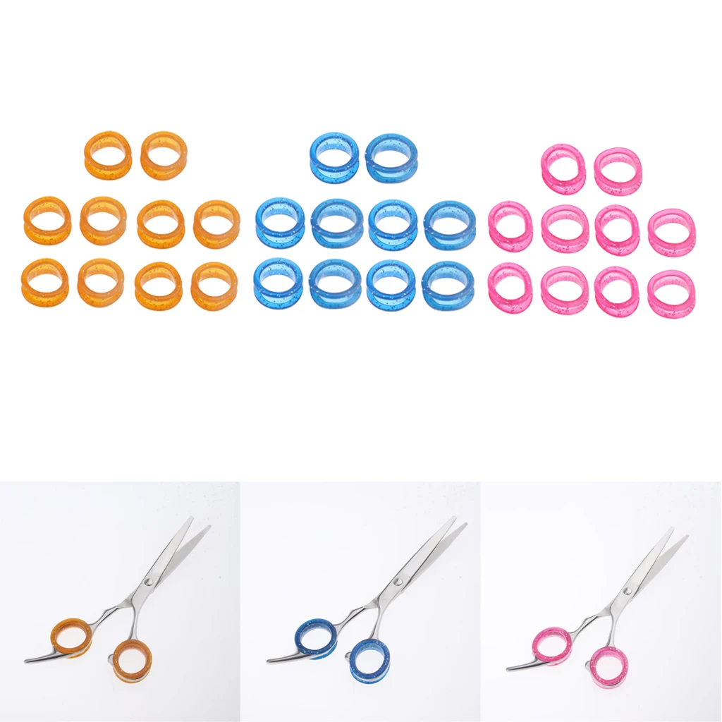 

30 шт., парикмахерские ножницы для парикмахеров, парикмахерские ножницы, кольца для пальцев, ручки, вставки, Прочные Кольца из силиконового каучука в комплекте