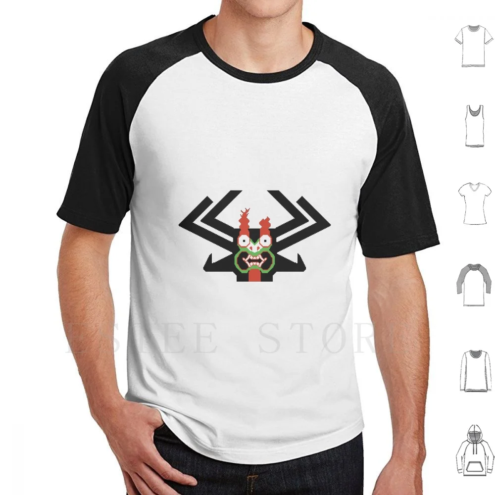 

Pixelated Master Of Darkness T Shirt DIY Big Size 100% Cotton Aku Jack Demon Shapeshifting Master Darkness Evil Series Pixel
