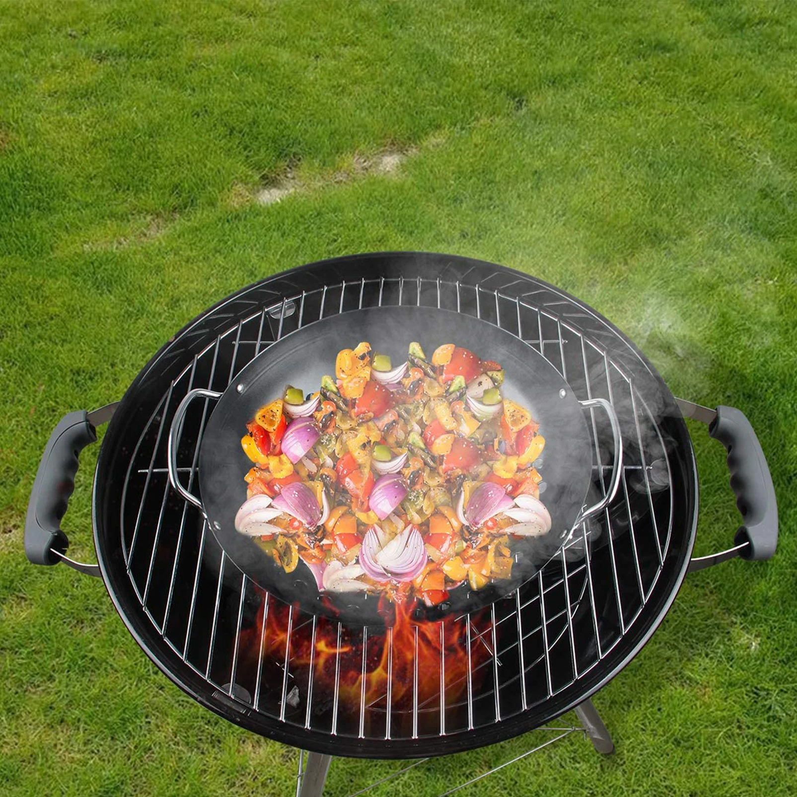 Non-Stick Charcoal Grill Plate Stainless Steel Barbecue Tray Grills Portable Charcoal Stove for Outdoor Camping BBQ Accessories