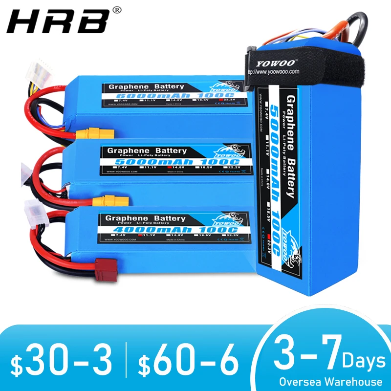 Yowoo Graphene Lipo 3S 4S 6S батарея 11,1 V 14,8 V 22,2 V 4000mah 5000mah 6000mah T XT60 XT90 EC5 Female 100C RC Самолет Автозапчасти