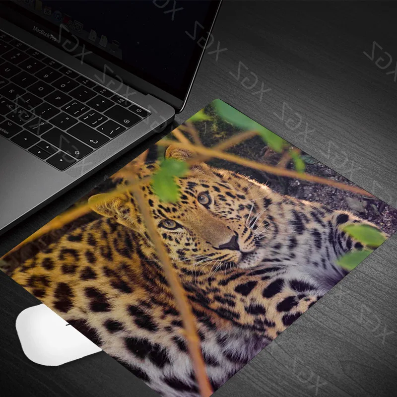 Yzuoan-mousepad com estampa de leopardo para computador, tamanho pequeno, resistente a sujeira, 180x220mm, para teclado gamer