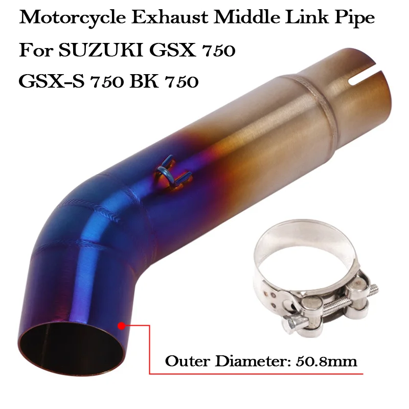 

Motorcycle Exhaust Modified Middle Link Pipe Escape Moto Connection Tube Muffler For SUZUKI GSX750 GSX S GSX-S 750 BK750 Slip On