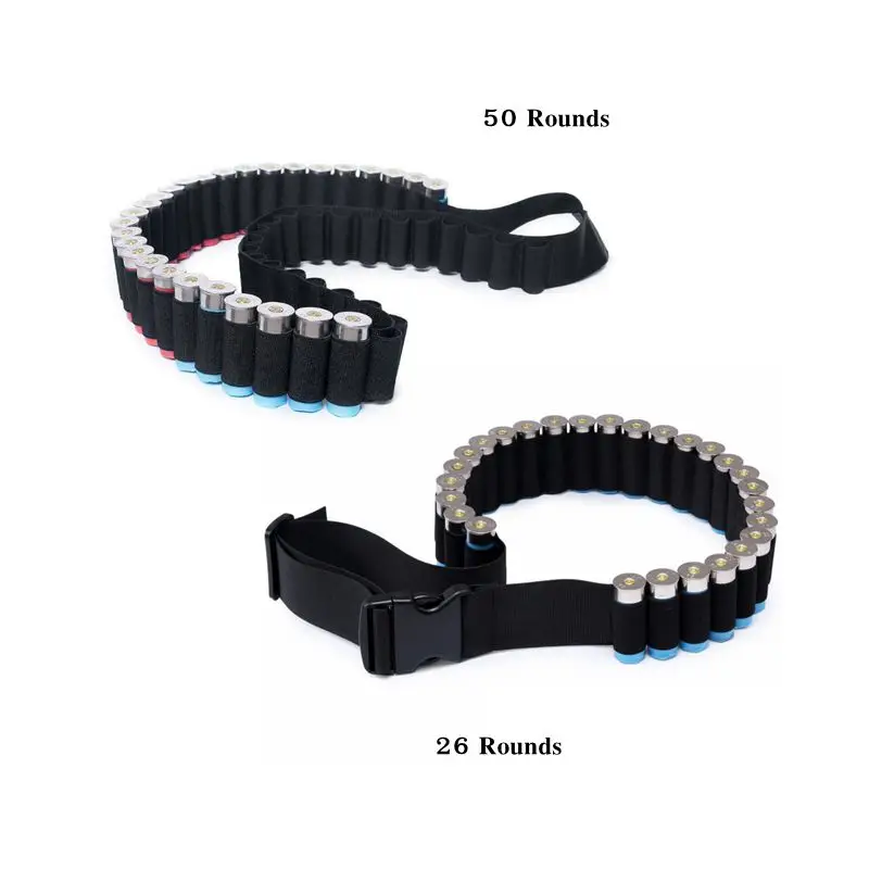 New 26 Round 50 Rounds 55'' 12GA Gun Bandoliers Belt Ammunition Holder Ammo Carrier Loop Tactical Hunting Gun Cartridge