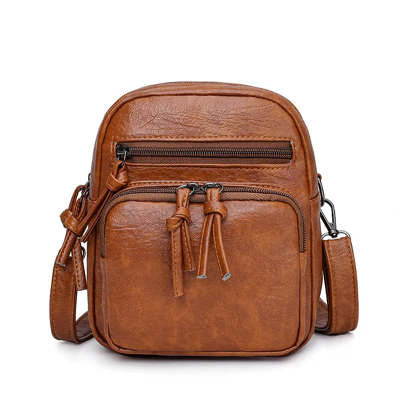 Yogodlns Vintage Umhängetasche Frauen Weiche PU Leder Schulter Tasche Multifunktions Umhängetasche Kleine Quadratische Tasche Große Kapazität Tasche – Detail 8