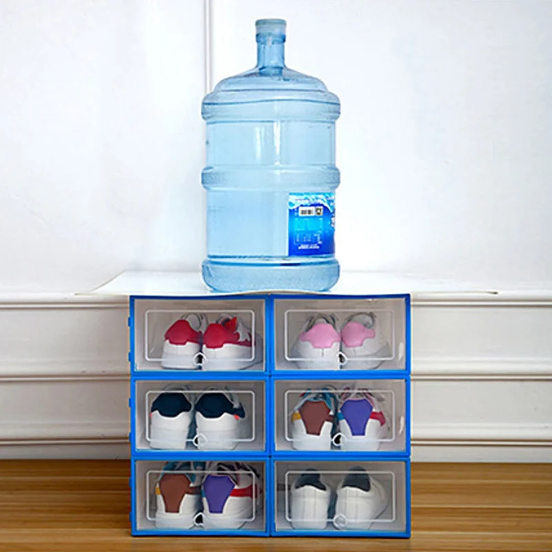 Top Organizer Clear Plastic Shoe Box Stackable Folding Shoe Storage Drawer Home DIY Organizers Container Dropship