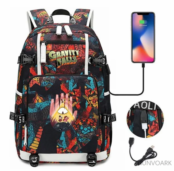 Gravity Falls Backpack Waterproof Teenagers SchoolBag Large Capacity Travel Bagpack Casual Bookbag For Teenages Laptop Mochilas