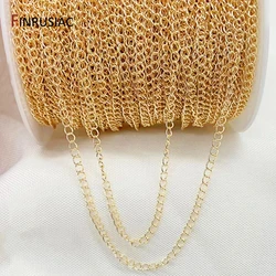 2.5mm/3mm Thin Chains 14k Gold Plated DIY Necklace Bracelet Extension Chain Jewelry Making Accessories
