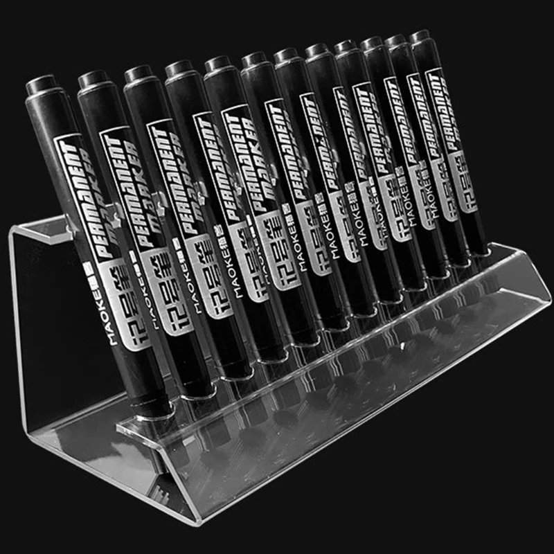 Acrylic Transparent Pen Holder Display Stand Multifunctional Pen Display Stand 6/12-Slots Eyebrow Pen Stand Makeup Brush Rack