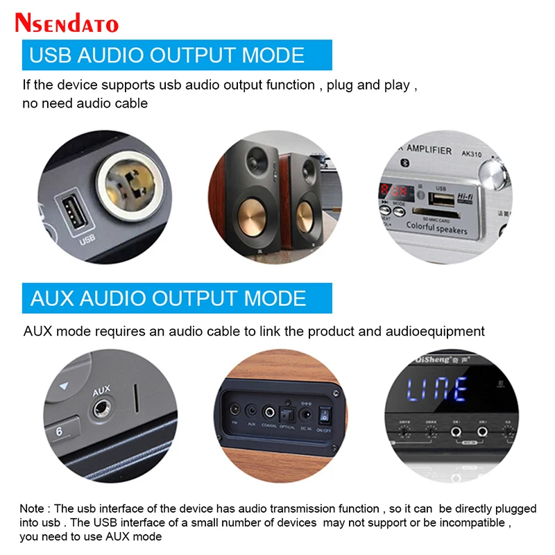 블루투스 V5.1 오디오 음악 수신기, 3.5mm AUX 잭 USB 스테레오 음악 무선 오디오 수신기 어댑터 자동차 TV 스피커