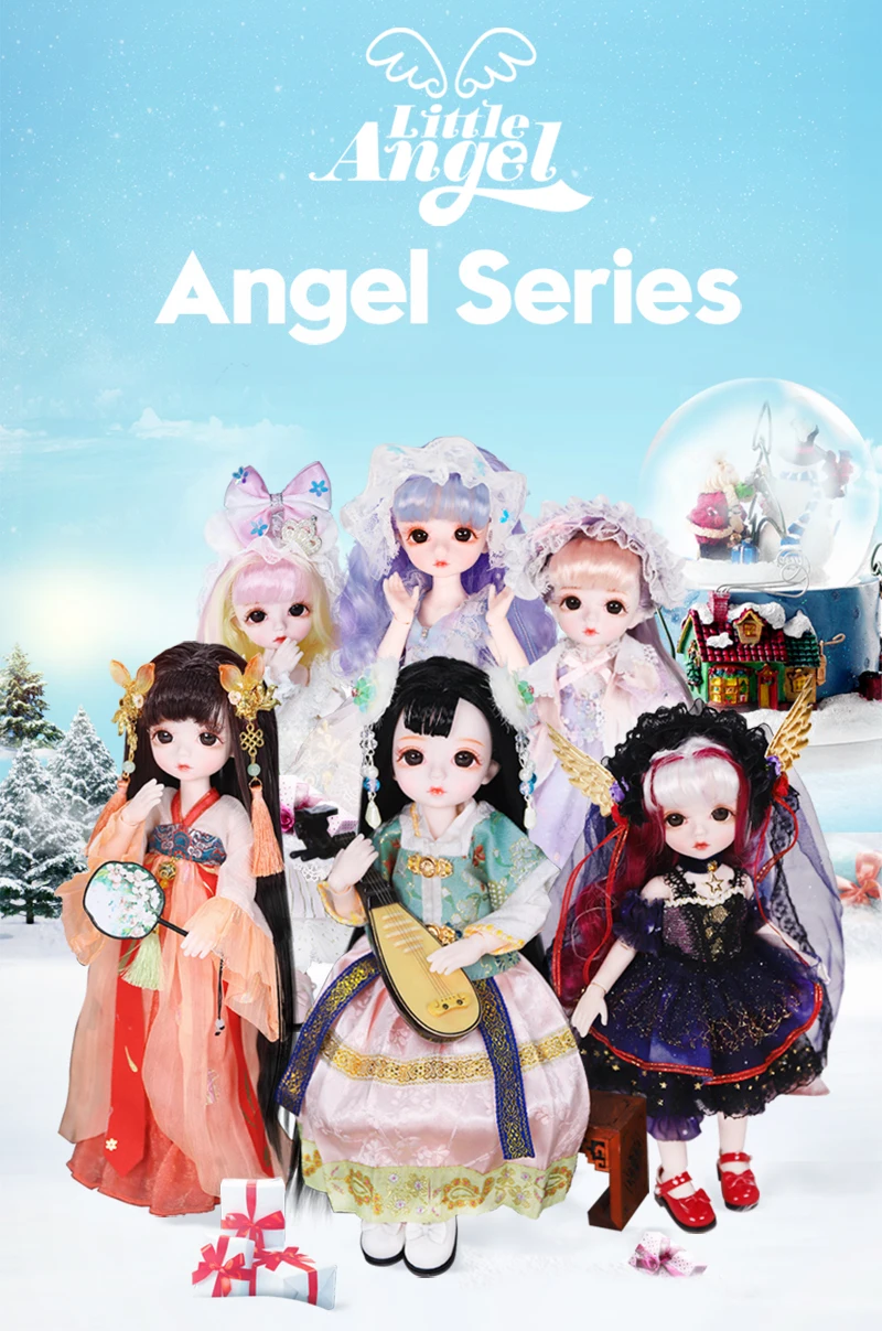 DBS DREAM FAIRY Puppe 1/6 BJD Name von Little Angel, mechanischer Gelenkkörper mit Make-up, inklusive Kopfhaut, Augen, Kleidung für Mädchen SD – Detail 1