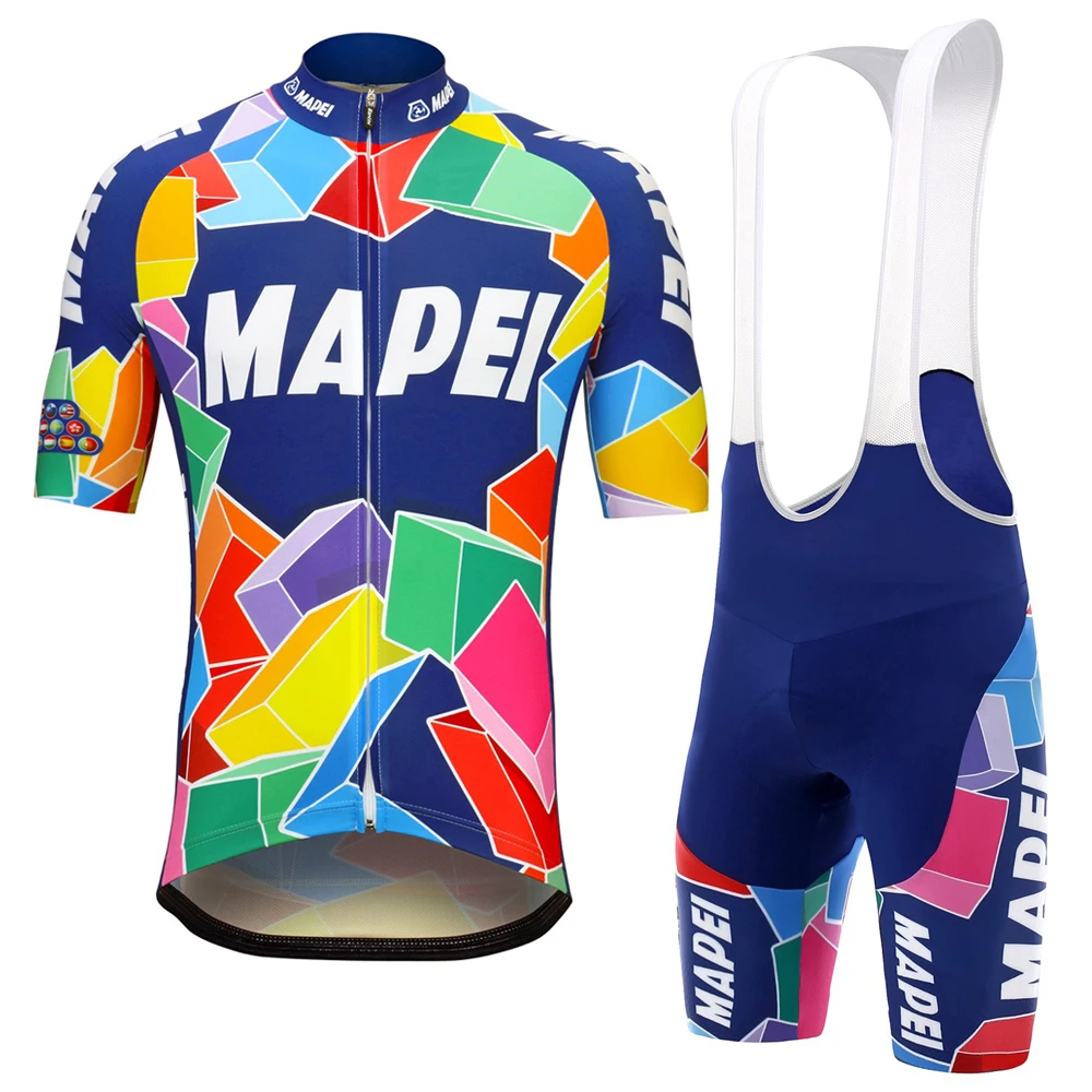 Ensemble de maillot de cyclisme à manches courtes pour hommes, vêtements de vélo VTT, pantalon de vélo de course, coussretours en gel, été, nouveau