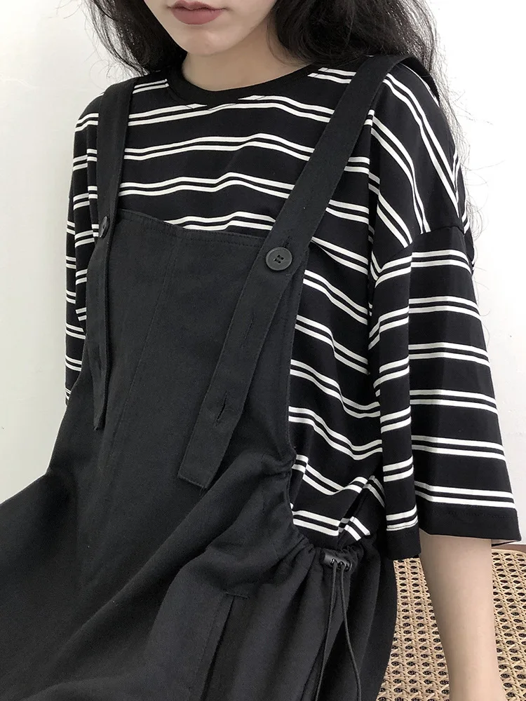 숙녀 스트랩 반바지 봄과 여름 새로운 Brunet 부서 얇은 패션 트렌드 레저 느슨한 대형 Jumpsuit