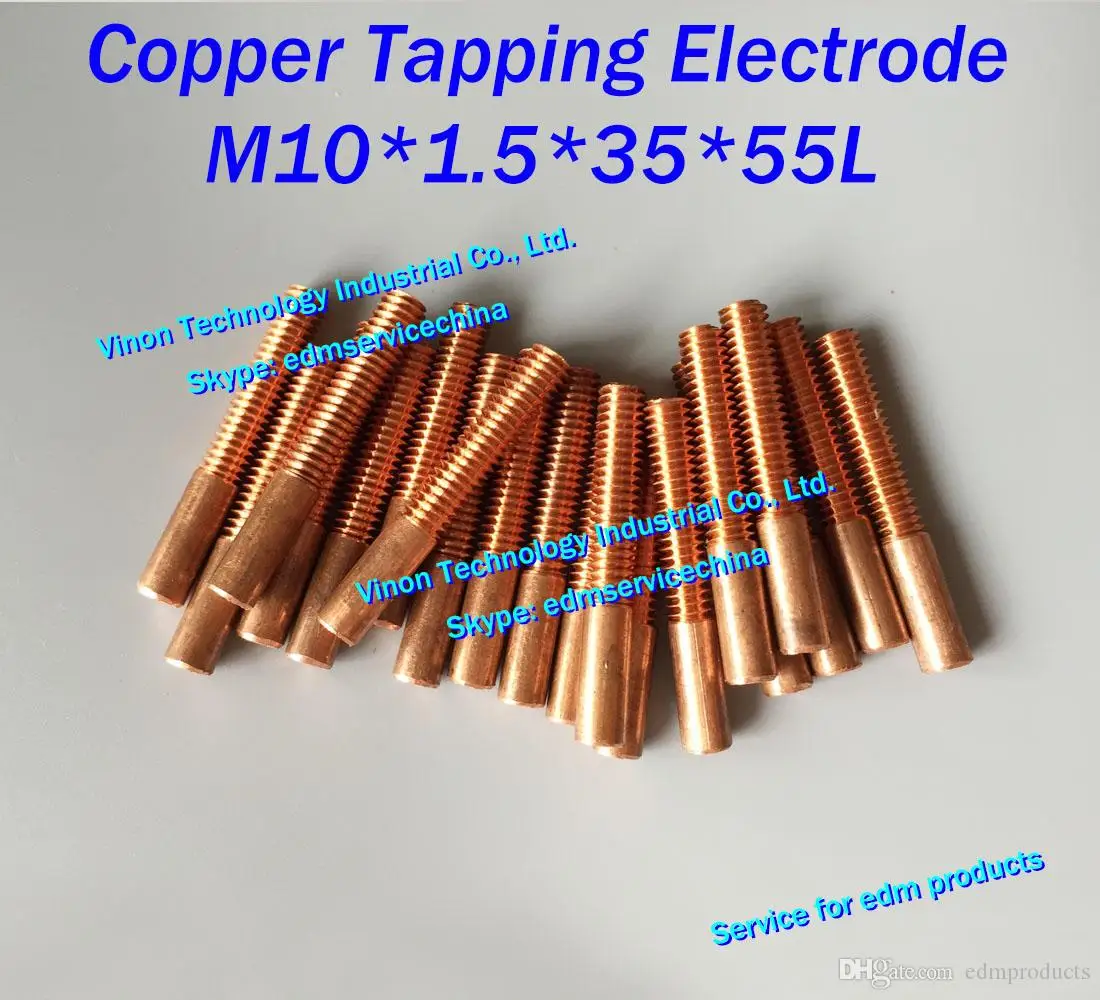 (10pc/lot) M10x1.5x35x55mm Copper Orbital Tapping Electrode. Metric Orbiting EDM Tapping Electrode M10 (Without Hole)