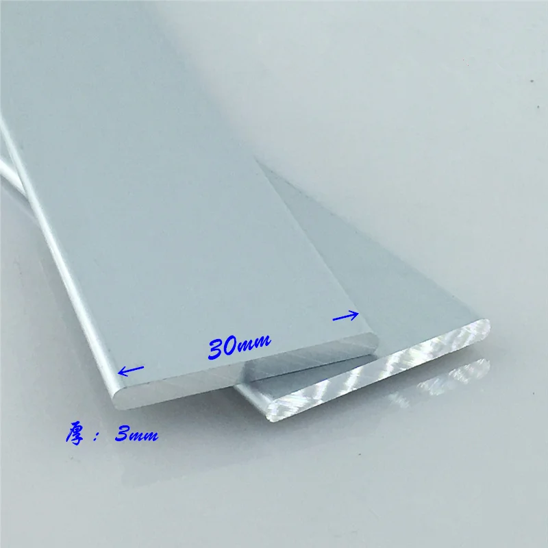 Aluminium alloy plate 3mmx30mm round corner aluminum 6063-T5 oxidation width 30mm thickness 3mm length 100mm 1pcs