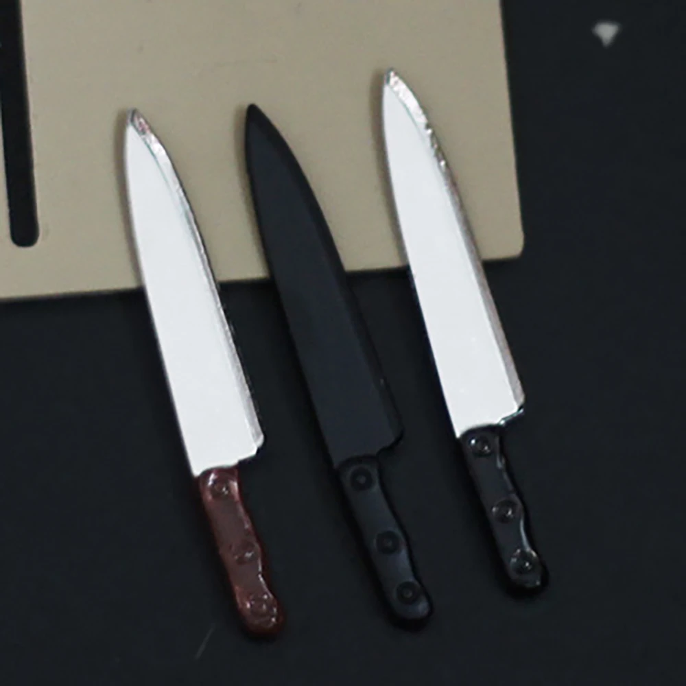 Mini cuchillo de fruta de Metal para decoración de casa de muñecas, accesorios en miniatura, 2 piezas, 1/12, ob11 bjd